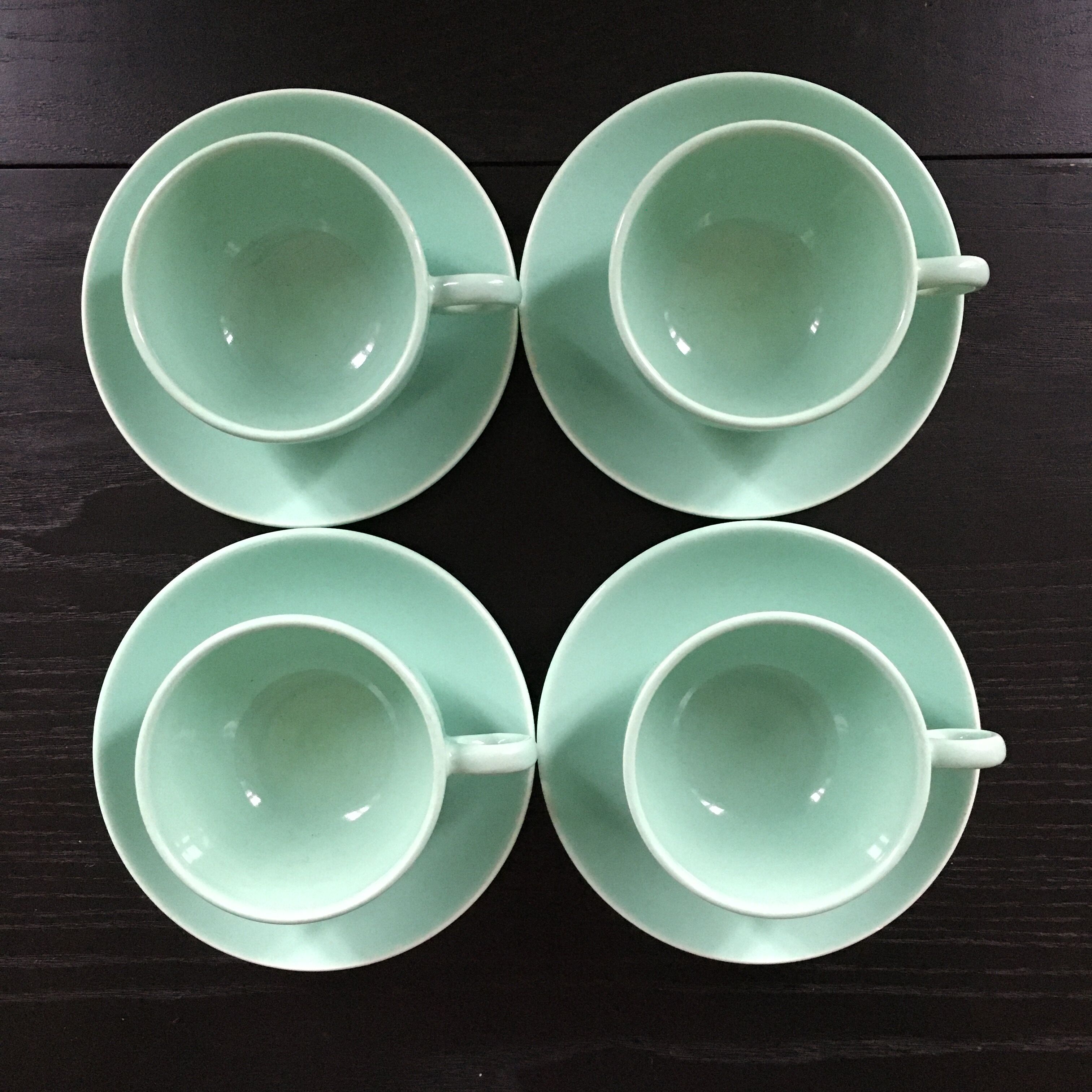 Set of 4 almond green cups