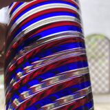 6 verres gobelets d'art Murano spirales tricolores