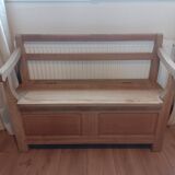 Bench, solid raw oak trunk