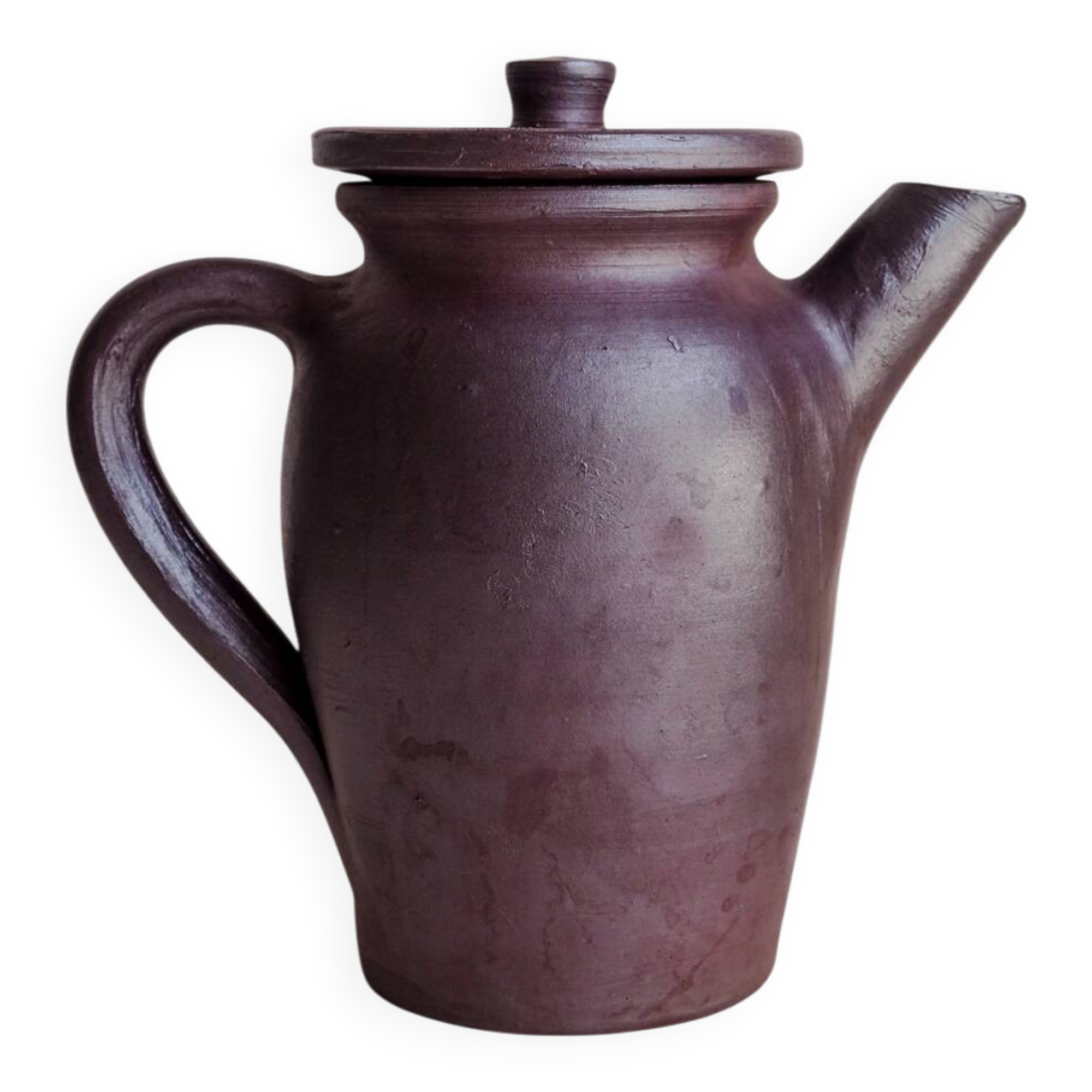 Brown ceramic artisan coffee maker