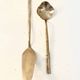 Vintage dessert cutlery duo, golden bamboo, Hollywood Regency - here