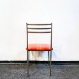 Chaises en fer et en cuir Italie 1960