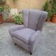 Bergère Armchair in Grey attributed to Paolo Buffa, 1940s
