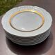 Set of 6 dessert plates in Berry porcelain – White and gold