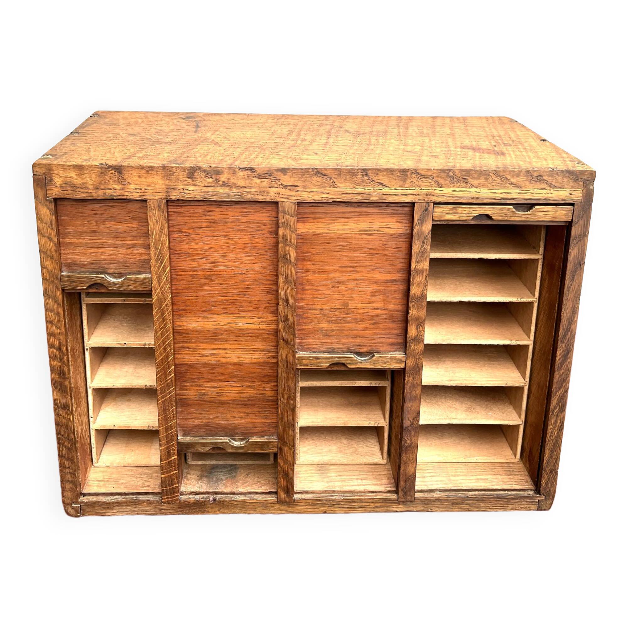 Small curtain binder or craft furniture with 4 wooden shutters