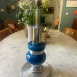 Lamp foot in ceramic and chrome 70s