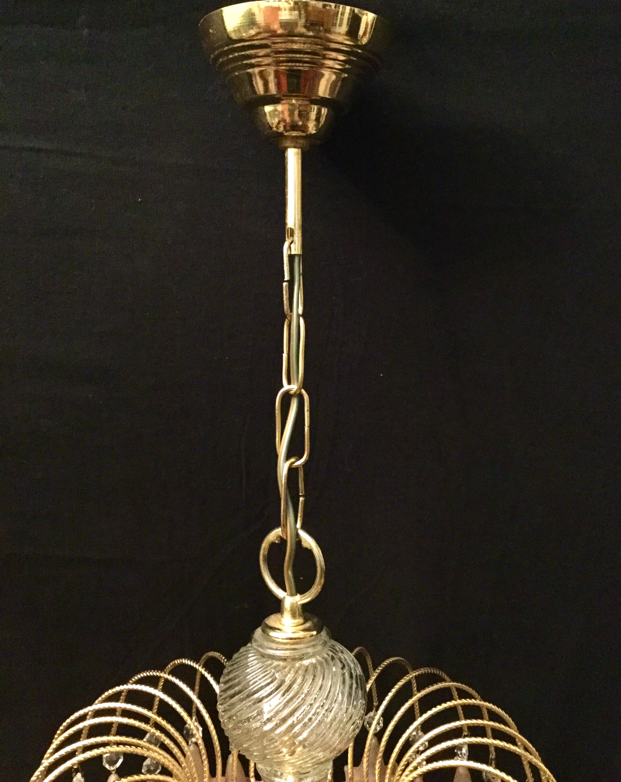 Pink stamps chandelier, 1970s