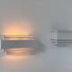 Pair of vintage wall lights, matte white metal, France 1980