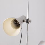 Vintage floor lamp 70s chromed metal and white italian design
