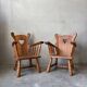 Brutalist armchair pair, 1950s