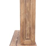 Natural wood bookcase with 3 doors and shelves