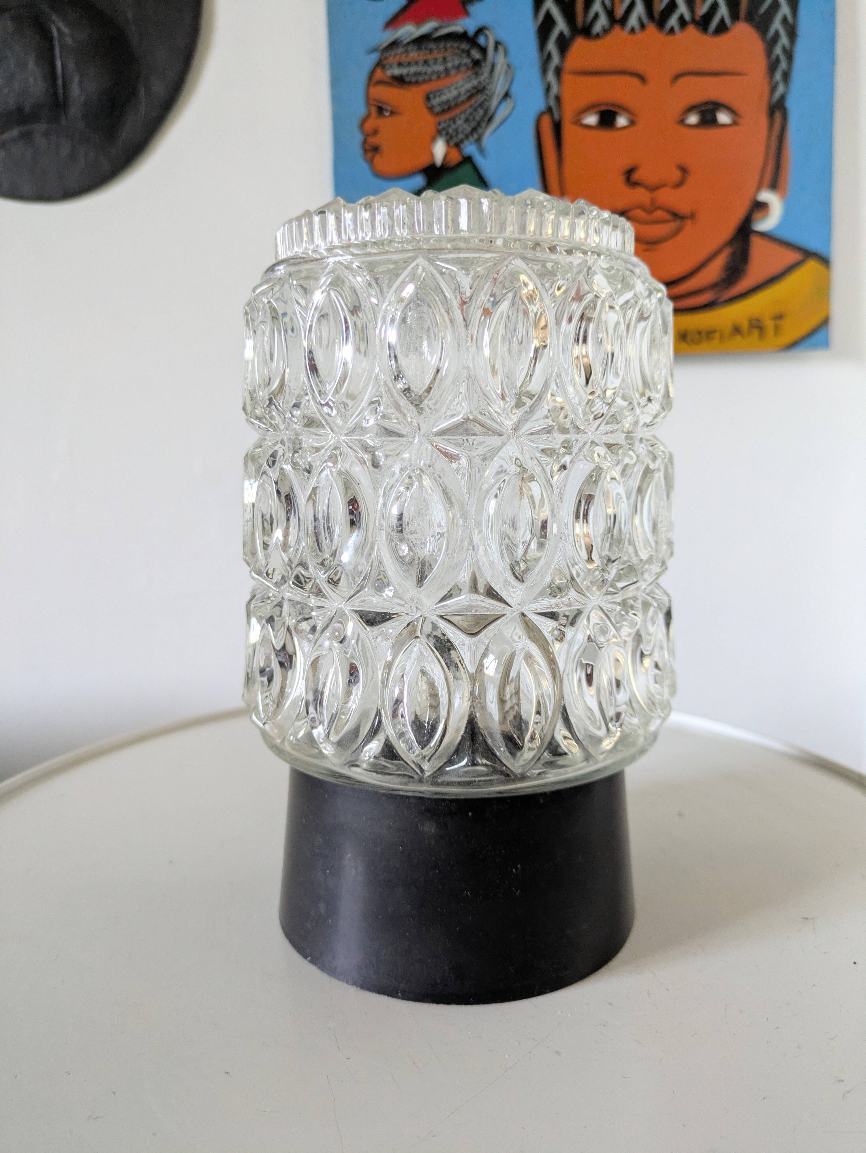 70s design diamond glass ceiling light
