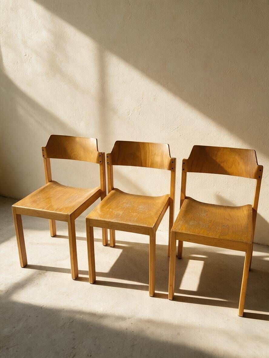 Set of 3 Rainer Schell chairs for Schlapp Möbel — 1970s