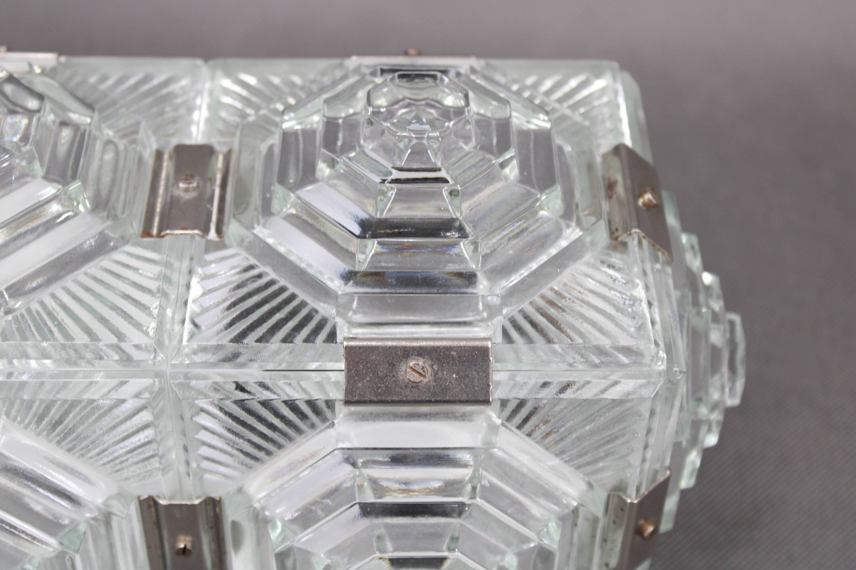 1970s Brutalist Wall Glass Light by Kamenicky Senov, Czechoslovakia