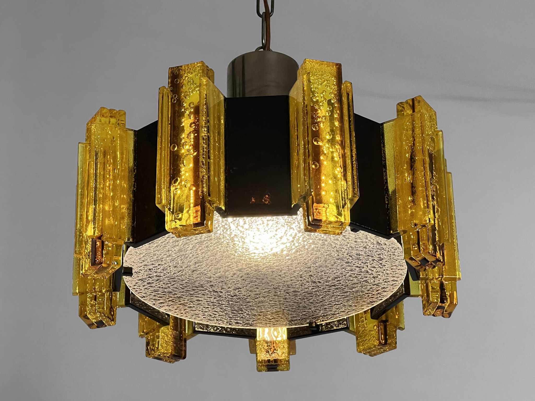 Acrylic pendant light/chandelier by Claus Bolby for CEBO Industri. Denmark 1960s