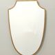 Mid-Century Modern Vintage Wall Mirror in Brass and Wood, Italy 1960s