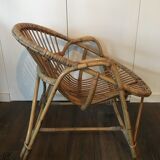 Armchair in rattan basket - vintage
