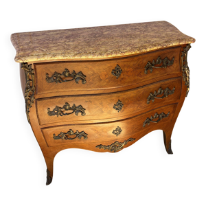 Commode galbée style - plateau marbre