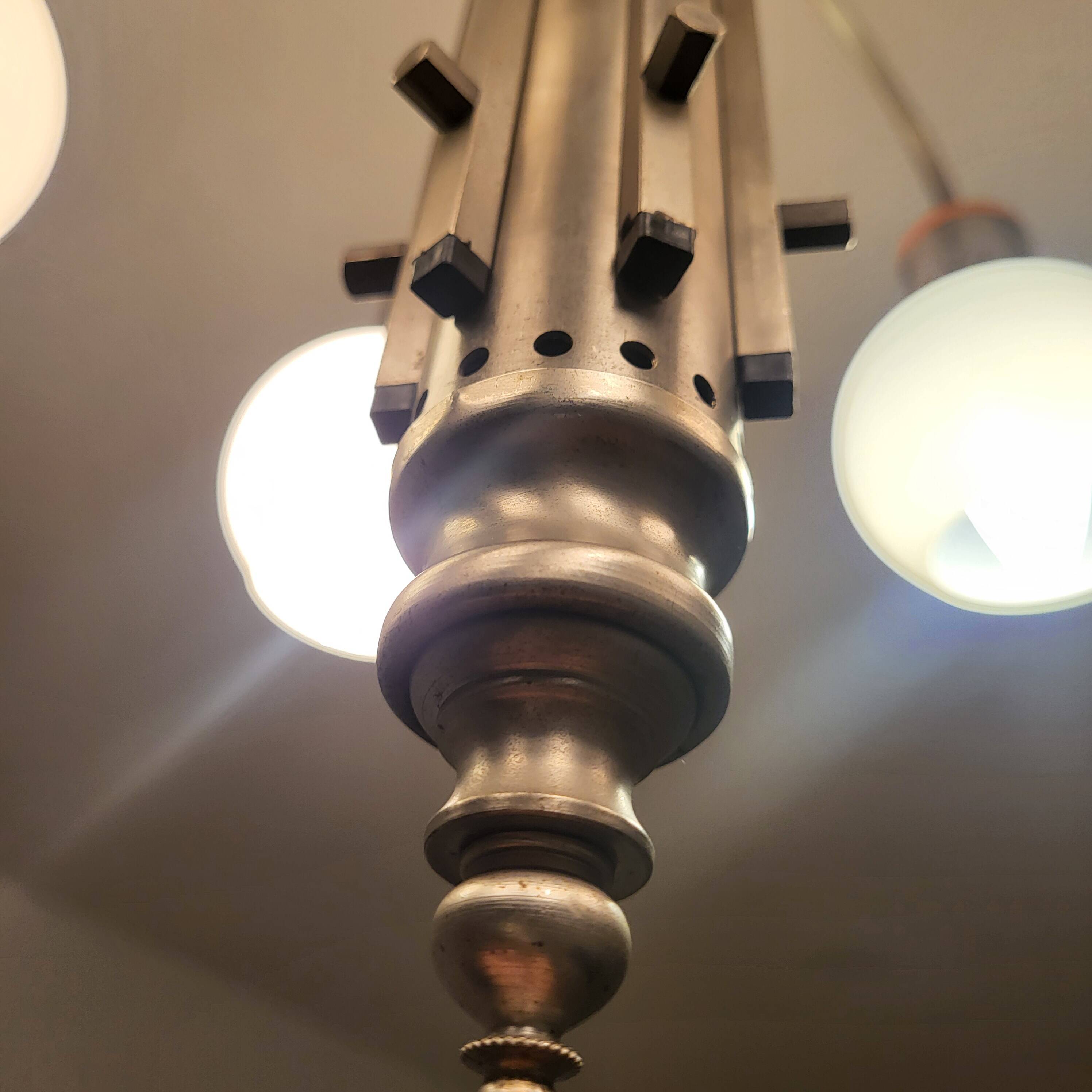 Space Age chrome and globe pendant light, Italy, 1960-70