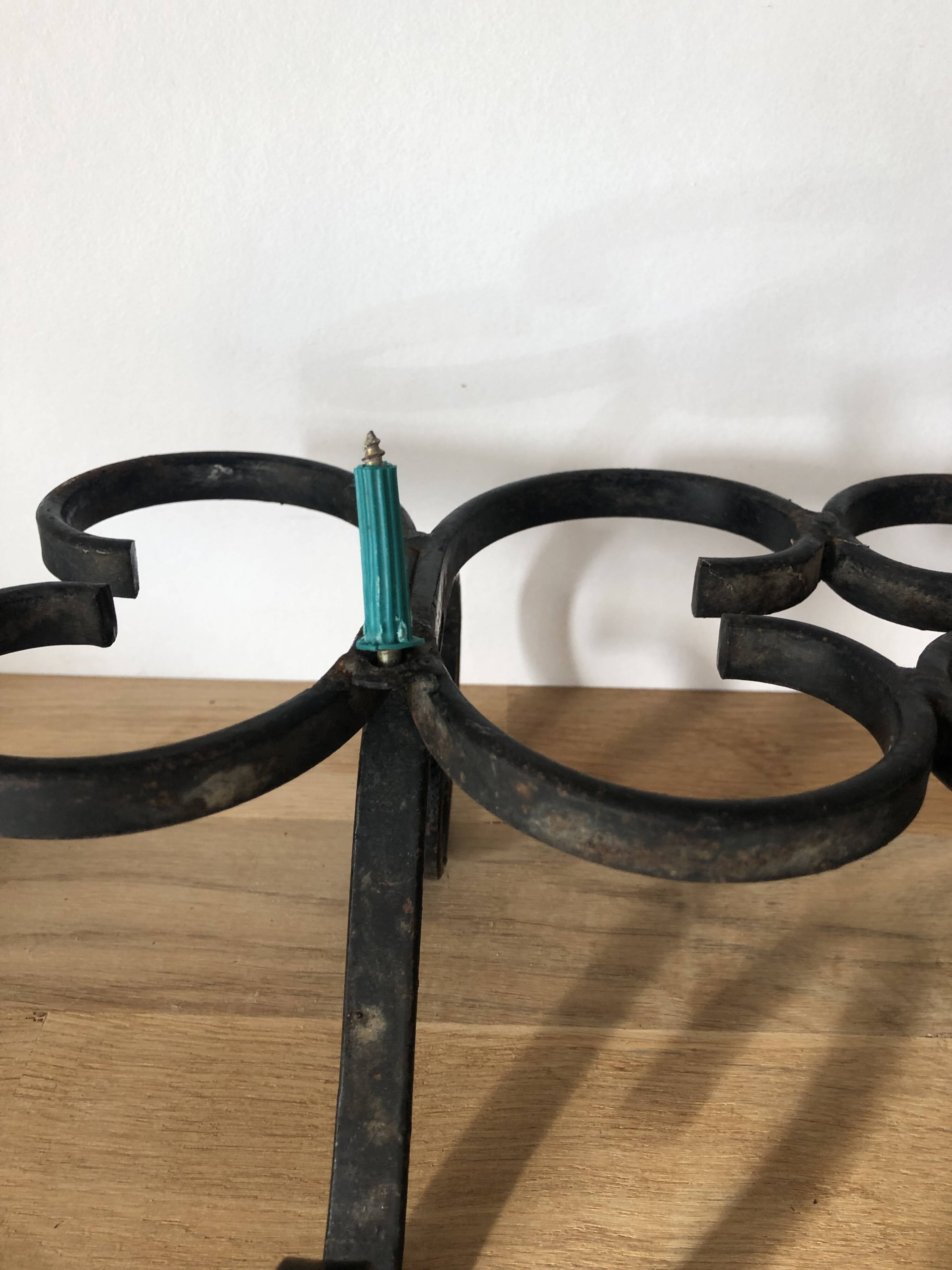 Double wrought iron wall hook