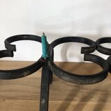 Double wrought iron wall hook