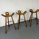 Set of 3 Brutalist Marbella Bar Stools by Sergio Rodrigues, 1960s
