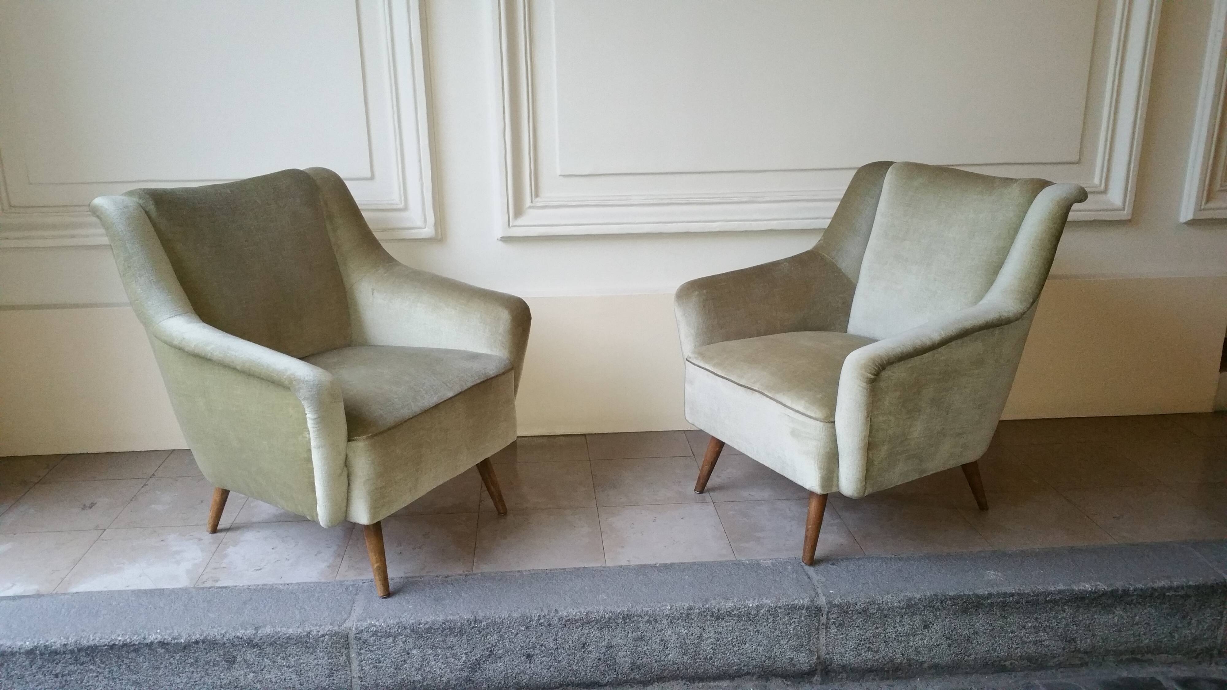 Pair of Danish Club Armchairs 50's 60