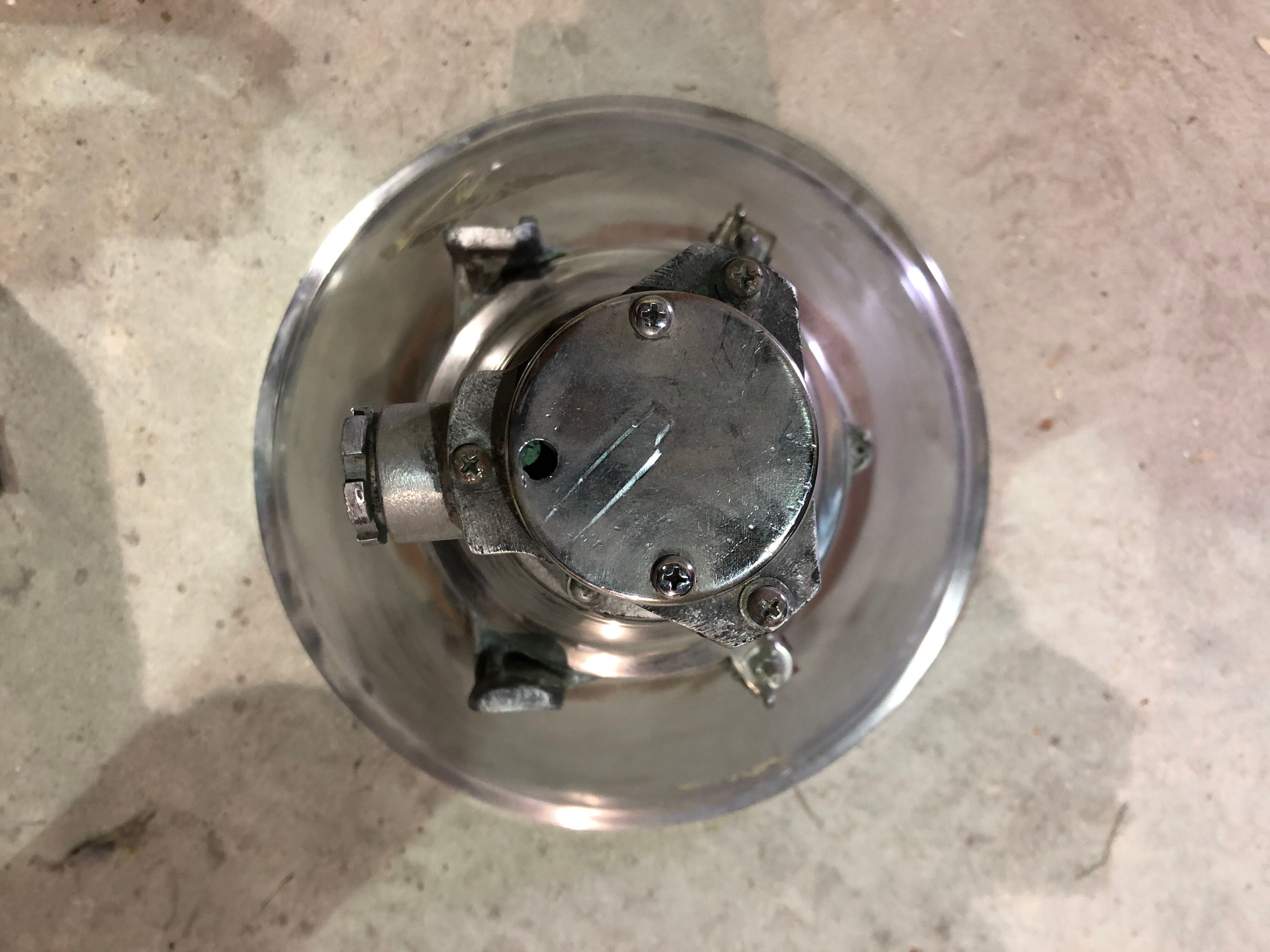 Industrial hanging in polished aluminium 1960s