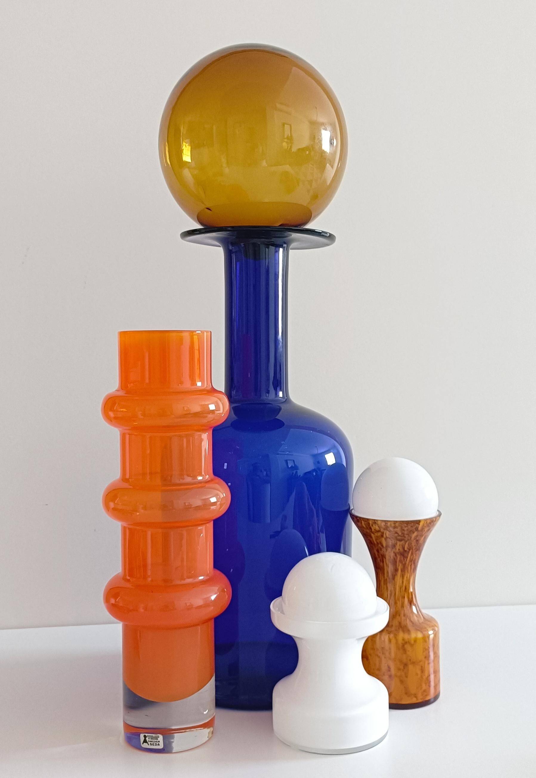 Scandinavian Modern Hooped Glass Vase by Aseda, Sweden 1960s