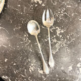 Salad cutlery, Alfénide, Christofle, Pompadour model