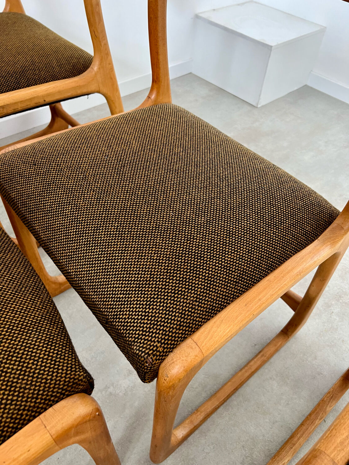 Set of 6 wooden chairs sled baumann vintage / year 60