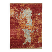 Tapis décoratif tribal en laine rouge fait main 168 cm x 236 cm