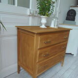 Commode vintage des années 60 à 3 tiroirs avec pieds compas.