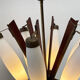 Lustre italien en teck et laiton