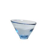 Hand blown Aqua blue glass bowl by Per Lütken for Holmegaard