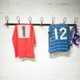 Iron wall coat rack with 7 double hooks