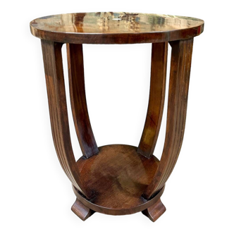 Art Deco Period Pedestal Table In Marquetry. Around 1930.