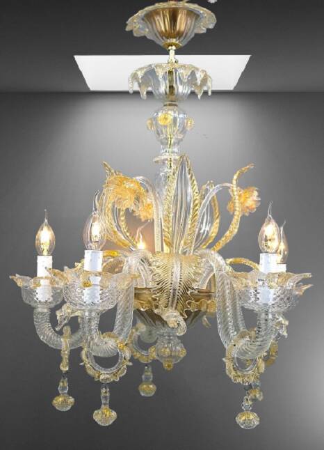 Venetian lustre in Murano glass and gold leaf