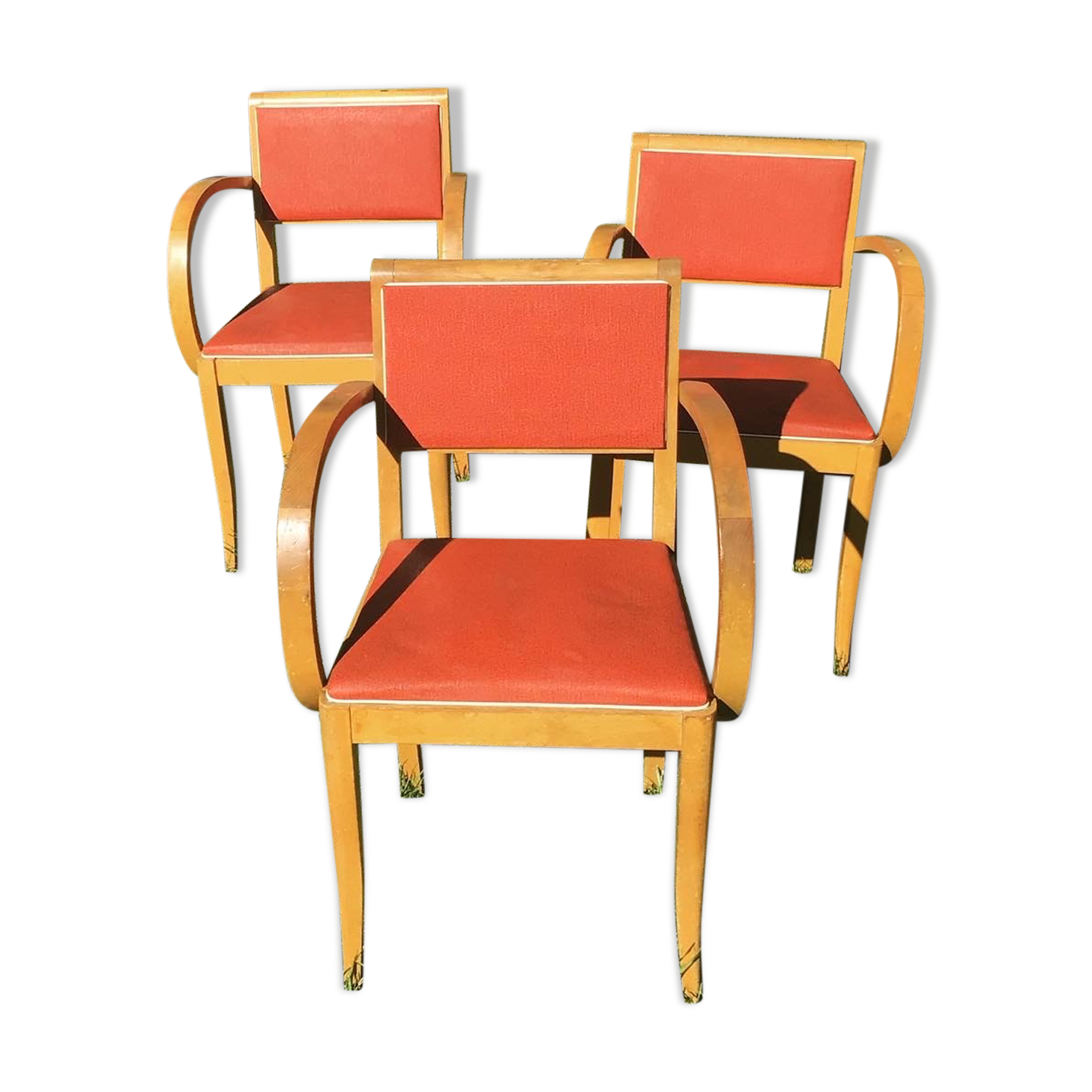 Trio de fauteuils bridge Rockabilly 1950