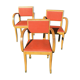 Trio de fauteuils bridge Rockabilly 1950