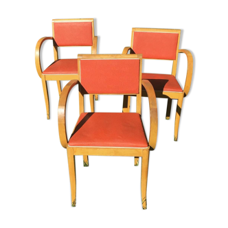 Trio of bridge armchairs Rockabilly 1950