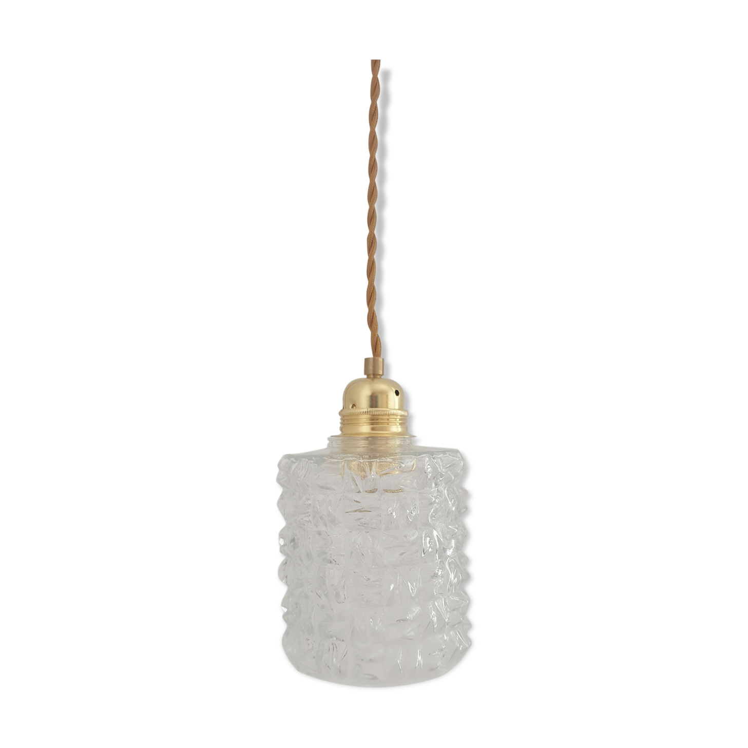 Chiseled glass hand lamp