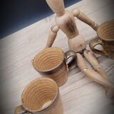 Set of 4 cups coffee stoneware