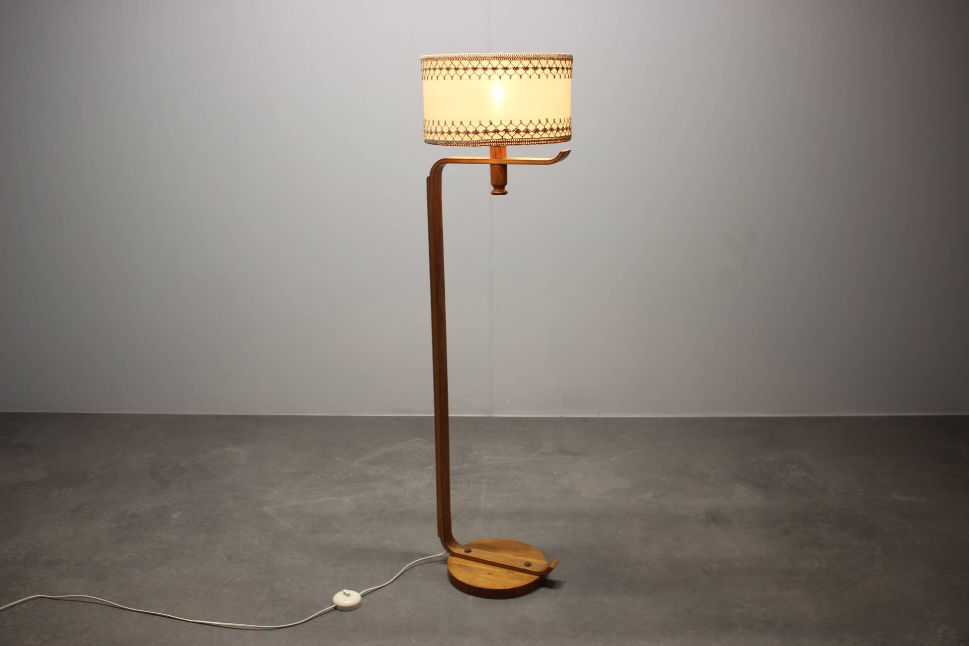 Scandinavian wooden floor lamp, 1960s
