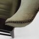 Art Deco Armchair in Black Lacquered Wood and Green Velvet, Belgium 1930s
