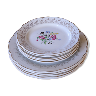 Service of 10 plates Digoin & Sarreguemine