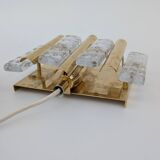 Pair of Hans-Agne Jakobsson wall lights in brass and pressed glass