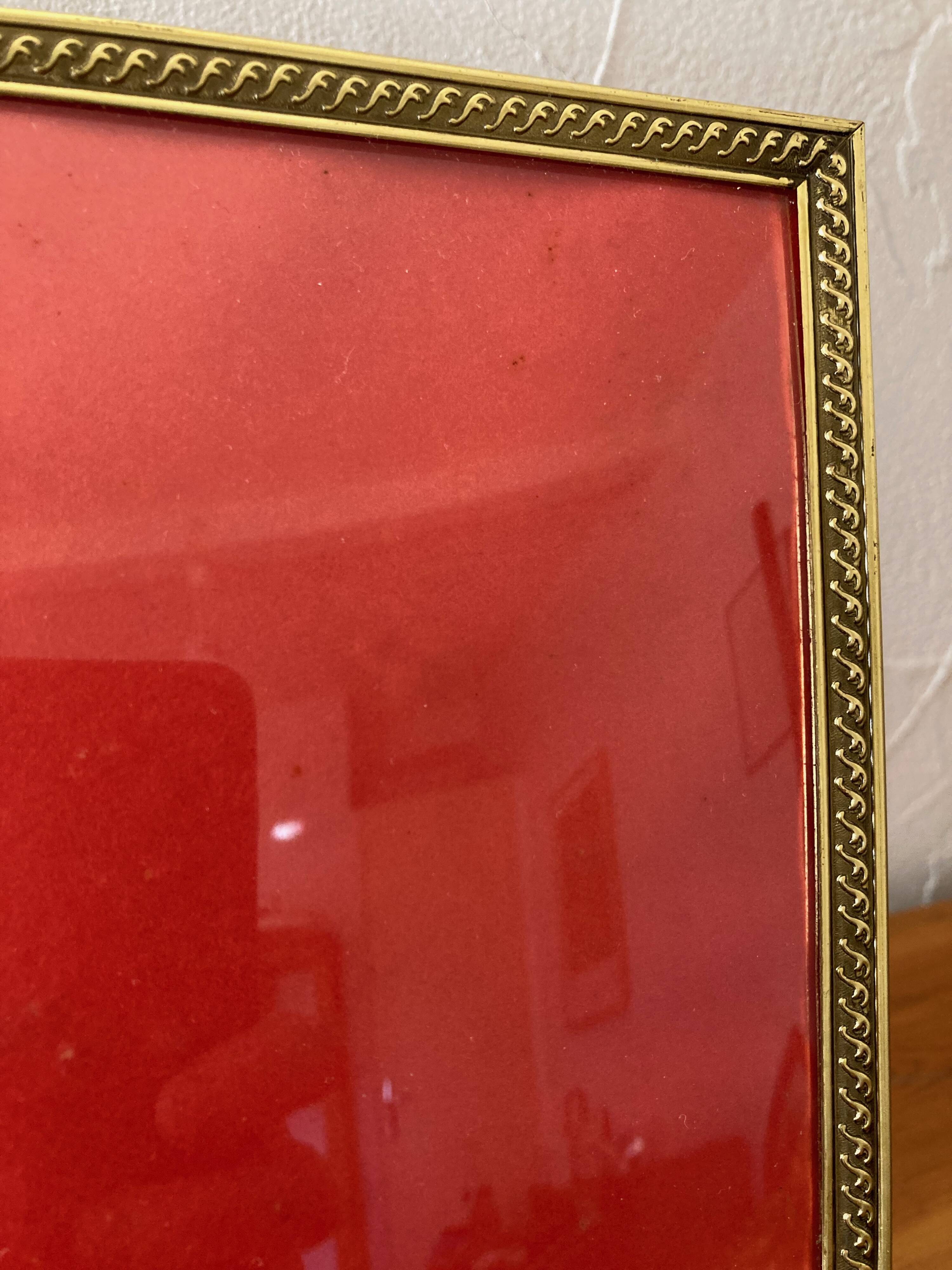 Photo frames, convex glass and gilded brass, 1960s-1970s