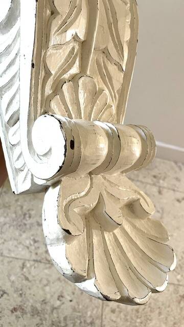 White Patinated Wall Console Shelf