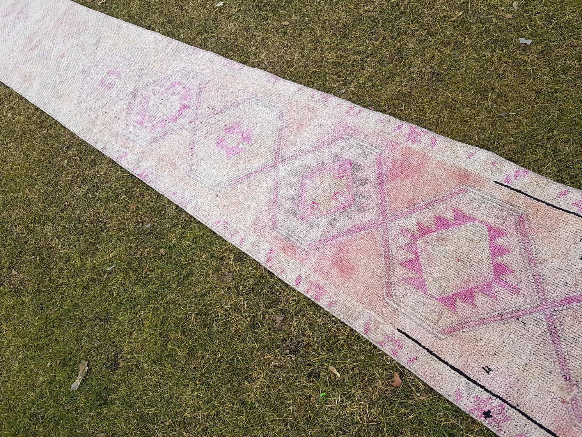 Vintage Turkish hallway rug 60x404 cm